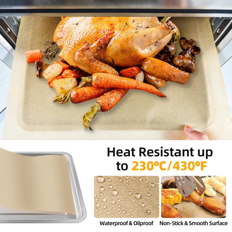 AODPWEN Air Fryer Accessories for Emeril Lagasse 26 Qt Extra Large  Emeril Lagasse Air Fryer Basket and Pans for Oven with 100Pcs Disposable Parchment Paper  4Pcs Reusable Teflon Mat - Image 3